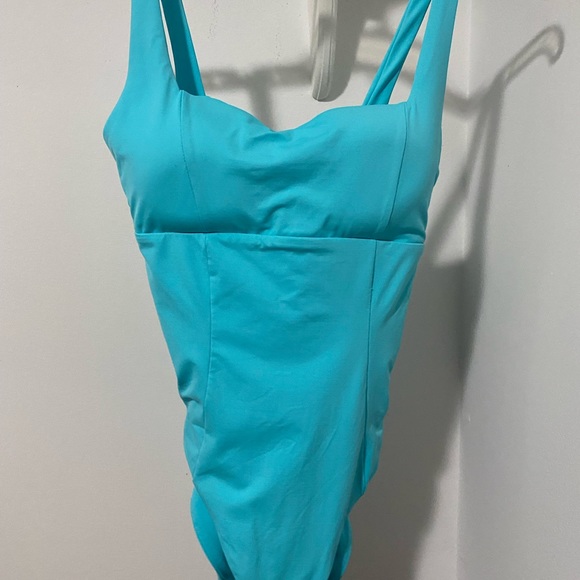 NWOT Becca Color Code Square Neck One Piece Swimsuit in Sea - Picture 3 of 6